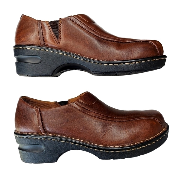 Eastland Tracie Womens Brown Leather Slip On Clog Shoe Size 10 Y2K 90 Academia - Picture 2 of 12
